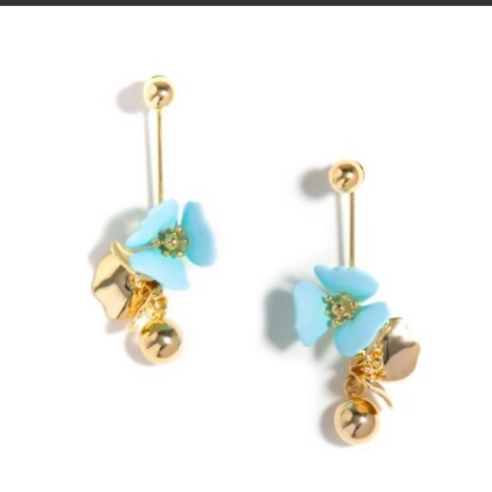 Flower Drop Earring - 18k Gold Plated